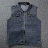 Plus storlek 8XL 7XL 6XL 5XL bomull jeans ärmlös jacka väst män denim jeans väst manlig cowboy utomhus väst mänsjackor1