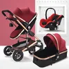 Multifunctional Luxury Wholesale Fashion 3 in Brand Designer 1 Baby Stroller High Landscape Stroller Folding Carriage Gold Baby soft