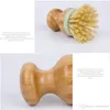 Pot Pan Wash Tool Durable Dish Scrubber Round Wooden Handle Mini Multifunctional Tableware Cleaning Brush Bristles wholesale LX2424