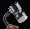 Vente chaude Splash Guard 4mm Fond Opaque Quartz Banger 10mm 14mm 18mm Mâle Femelle Quartz Clou Avec Verre Coloré Carb Cap Terp Perle