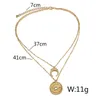 Mayforest Louleur Bohemian Sexy Multi Layered Necklaces Metal Gold Moon Round Coin Pair Pendants Choker Necklace For Women Boho Je6923207