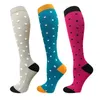 37style men women nursing compression socks Unisex outdoor sports run travel pressure long socks relieve knees pain happy