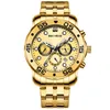 Utrikeshandel Gold Quartz Watch Multi-Function Tre-Eye Six-Pin Fashion Lysous Watch Män