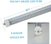 T8 8ft LED Tüpler Işık Tek Pin FA8 8ft LED ampuller 120W 45W 72W V şekilli LED Işık Tüpleri AC85-265V + Stok ABD'de