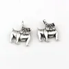 150pcs Antique Silver Zinc Alloy Cute Bulldog Charms Pendants For Jewelry Making Bracelet Necklace Findings 13x17mm