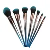7pcs Makeup Brushes Set Gradiente de cor Handle escova da composição Fundação Blush em Pó da composição da sombra Brushes J1704