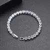 925 Sterling Silver 5mm Cubic Zirconia Tennis Iced Out Armband Chain Crystal Wedding Party Jewelry for Women302m