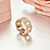 الهيب هوب مذهل كامل الهداف الماس المجوهرات الجنيه الاسترليني Sierrose Gold Fill White Cz Women Wedding Band Band Ring Gift