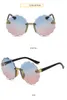 2021 Round Flower Shape Frameless Baby Sunglasses Children Decorative Sunglass Kids Outdoor Sun Glasses 6 Colors Boys Girls Eyeglasses