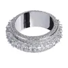 Hiphop zirkoon ringen sieraden kwaliteit kwaliteit luxe mode roteerbare cluster ringen prachtige 18 k vergulde trendy ringen