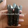 10st Hand Cut Polering Rare Natural Plum Blossom Jade Jasper Obelisk Quartz Crystal 6-sidig Wand Tower Point Healing Generator Prov
