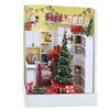 Christmas Mini Dollhouse With Dust Cover Light Light Miniatures Figures DIY Doll House Kits Toys Mainan Rumah Boneka Y200419034337