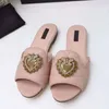 Fashion decorative slippers women's designer luxury metal flat sandals beach outdoor wide-soled lazy shoes size 35-43