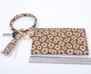 Bracelet Keychains Hang Change Purse Phone Bag PU Leather Tassel Wristlet Keychain Women Girls Gift Sunflower Leopard Catus 13 Designs 4977