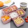 MICCK 7-stycken Set Lunch Eco-Friendly Food Storage Container Microwavable Bento Läcksäker Crisper Box T200710273W