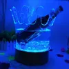 Nouvelle Couronne LED rechargeable seau à glace LED bière Holder Bar Cooler Container acrylique transparent champagne seau à glace de la bière de vin