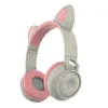 Cuffie Bluetooth 5.0 per bambini carini Cuffie LED per orecchie di gatto Cuffie stereo per bassi wireless Cuffie HiFi con microfono