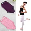 6-12Y Çocuk Kız Kolsuz Jimnastik Bodysuit Bale Leotard Pamuk Dans Takım Elbise