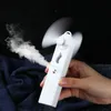 Portable 2 In 1 Mini Fan Humidifier USB Rechargeable Handheld Fan Water Spray Mist Fan Face Steamer Air Conditioner for Outdoor