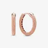 Rose Gold Plated 100% 925 Sterling Silver Hoop Earrings Mat Finish Fashion European Earring Wedding Egagement Jewelry Accessories