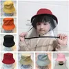 Mais recente Bebê Bucket Chapéus Escudo Meninos Face do verão Meninas do bebê à prova de vento Anti-gota Sunhat Algodão Ao Ar Livre Chapéus Máscara criança crianças tampa Melhor