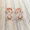 Andy Jewel Authentic 925 Sterling Silver Studs Sparkling Infinity Stud Orecchini Adatto a gioielli con borchie stile Pandora europeo 288820C01