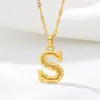 Tiny Gold Initial Letter pendant Necklace For Women Stainless Steel A-Z Alphabet Necklace Jewelry Christmas Gifts Bijoux Femme