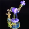 narghilè Unique Sidecar Glass Bong Dab Rig Inline Perc Heady Water Pipe Bong Robot Fumed Hanger 7.5 Inch 14mm pipe per fumatori