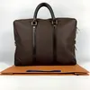 Kvalitet Business Väskor Mens Stickad Designer Hand BriefCases Hög Dokument Äkta Laptop Läderväska DJWCH