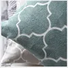 Décor à la maison housse de coussin brodée gris noir vert toile géométrique coton carré broderie taie d'oreiller 45x45 cm taie d'oreiller 12999532