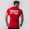 Ny Summer Fashion Alphalete Kort ärm T-shirts Bodybuilding and Fiess Mens Gym Kläder Träning Bomull T-shirt Män