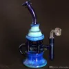9Inch Silver Fumed Hookah Dab Rig Water Pipes Recycler Bubbler With Glass Bowl Oil Bong Smoke Accessory