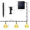 Luzes de corda solar 20ft 30 LED de cristal branco bola impermeável outdow powered globo iluminação de fadas para jardim