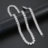 14K Wit Vergulde 9mm heren Baguette Tennis Chain Soild Real Iced Diamond Hip Hop Sieraden voor Mannen Vrouwen geschenken