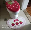 Freeshipping Coprisedile WC Special Powder Strawberry Bar Tappeto Mantello Pad Set di quattro pezzi Set da toilette Tappetino da bagno