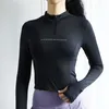 Yoga Outfits Half Zipper Sport Top Sexy Long Sleeve Crop Quick Dry Running Training Fitness Workout Tops Gym Activewear