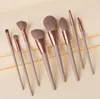 Ensemble de pinceaux de maquillage haut de gamme 8Pcs outils pour fard à paupières en vrac poudre fard à joues cosmétiques crin de cheval manche en bois brosse 4 couleurs disponibles DHL gratuit