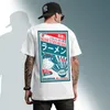 일본 하라주쿠 티셔츠 남성 여름 힙합 티셔츠 돌고래 누들 선박 만화 streetwear Tshirts 짧은 소매 탑 코튼