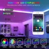 Estoque em US Retail Box SMD 5050 levou tiras RGB Luzes Não-Impermeável Bluetooth App 44 teclas RF Remote Control 12V 5A alimentação