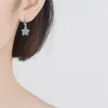여성 파티 쥬얼리 액세서리 선물 스테인레스 스틸 큐빅 지르코니아 농구 귀걸이를위한 한국어 패션 매달려 드롭 귀걸이