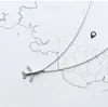 Posrebrzane samolot samolot samolotu Naszyjnik dla kobiet Handmade Crystal biżuteria prezent
