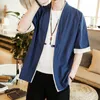 Jaqueta masculina japonesa streetwear roupas masculinas vintage jaqueta de linho chinesa para roupas masculinas 2020 quimono masculino