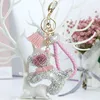 Luxury Rhinestone Dogs Keychains Cartoon Animals Dog Dolls Bag Key Rings Holder Purse Car Key Chains Gift for Women039s Christm7412219