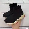 2020 Designer Mode Speed ​​Trainer Triple-Black City Sock Knit Andas Sport Sneaker Girls Boy Youth Kid Barn Running Skor