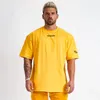 5 Colors Mens T Shirts Muscle Fiess Sports Male Hip Hop Oversized T-Shirt Cotton Outdoor Summer Fashion Short Sleeve