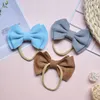 Babyaccessoires Baby Baby Meisje Schattige Grote Strik Hoofdband Pasgeboren Effen Hoofddeksels Hoofdtooi Nylon Elastische Haarband Geschenken Rekwisieten B19319344