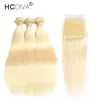 613 pacotes de cabelo com fecho de renda transparentes rendas brasileiro cabelo humano virgem heterossexual onda profunda kinky cacheado 3 pcs com fecho 10-32