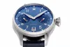 46mm men watch wristwatch BOUTIQUE LONDON ZF top quality Blue ceramic Dial genuine Leather Strap A51111 automatic Pilot 501008 sap252B