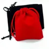 9 x7 cm 100 szts aksamitne torby liny flanellete słuchawki Małe ślubne cukierki pakowanie biżuterii Torba prezentowa ma pięć kolorów czerwony ciemnoniebieski czarny różowy