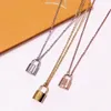 Top quality luxury jewelry silver Rose Gold lock Pendant designer necklace 18K gold stainless chain women necklaces Free shipping